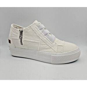 Blowfish Malibu Women's 9 M Mamba Wedge Sneakers White Canvas Comfort New In Box